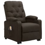 vidaXL Fauteuil de massage Marron foncé Tissu