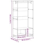 vidaXL Armoire noir 90x50x180 cm bois d’ingénierie