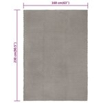 Vidaxl tapis rectangulaire gris 160x230 cm coton