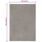 vidaXL Tapis rectangulaire Gris 160x230 cm Coton