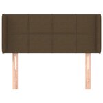 vidaXL Tête de lit avec oreilles Marron Foncé 93x16x78/88 cm Tissu