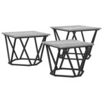 vidaXL Table basse 3 Pièces Gris Sonoma Bois d'ingénierie et acier