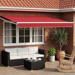 vidaXL Auvent rétractable électrique Rouge et Blanc 3 x 2 5 m