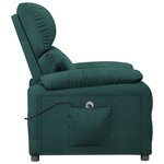 vidaXL Fauteuil inclinable électrique Vert foncé Tissu