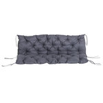 Coussin matelas assise dossier pour banc de jardin balancelle canapé 3 places grand confort 150 x 98 x 8 cm gris