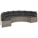 vidaXL Salon de jardin 3 Pièces demi-rond gris résine tressée