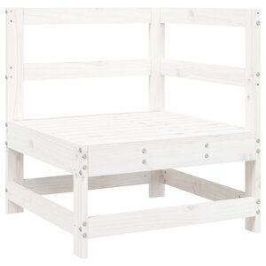 vidaXL Canapé d'angle de jardin blanc bois de pin massif