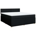 vidaXL Sommier à lattes de lit avec matelas Noir 180x200 cm Tissu