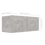 vidaXL Meuble TV Gris béton 80x30x30 cm Bois d’ingénierie