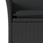 vidaXL Ensemble à manger de jardin et coussins 7 Pièces noir rotin acacia