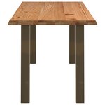 vidaXL Table à manger et bord naturel bois massif chêne rectangulaire