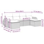 vidaXL Salon de jardin 6 Pièces avec coussins gris clair résine tressée