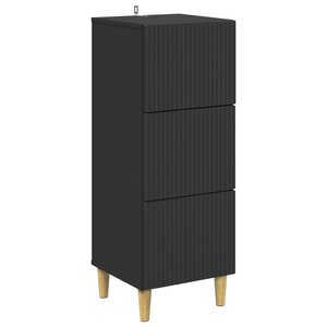 vidaXL Armoire à tiroirs Noir 33 x 34 5 x 90 cm Bois d'ingénierie