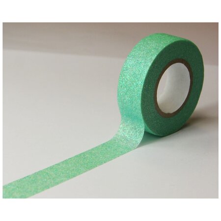 Masking tape - Vert clair - Paillettes - Repositionnable - 15 mm x 10 m