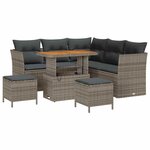 vidaXL Ensemble de canapé de jardin 8 Pièces Gris polyrotin