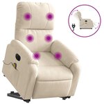 vidaXL Fauteuil inclinable de massage électrique beige microfibres