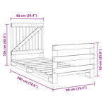 vidaXL Cadre de lit sans matelas avec tête de lit 90x200 cm