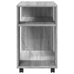 vidaXL Table d'appoint avec roues sonoma gris bois d'ingénierie