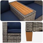 vidaXL Banc inclinable avec table 2 -Seater 126 x 65 x 112 cm