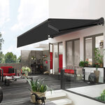 Store banne motorisé 3x2m reno gris aluminium lambrequin enroulable