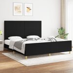 vidaXL Cadre de lit avec tête de lit Noir 180 x 200 cm Tissu