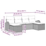 vidaXL Ensemble de Canapés avec coussin 6 Pièces Gris polyrotin