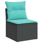 vidaXL Salon de jardin 11 Pièces avec coussins noir résine tressée