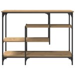 Table console vidaXL en chêne artisanal 100x35x75 cm en bois d'ingénierie et acier