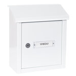 Boîte aux lettres en acier porte  mur et portail. V4091  Fente de 23 x 4 cm  Blanc