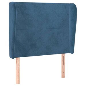vidaXL Tête de lit avec oreilles Bleu foncé 83x23x118/128 cm Velours