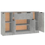 vidaXL Buffets 3 Pièces gris béton bois d'ingénierie