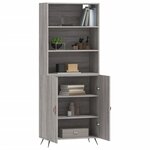 vidaXL Buffet haut Sonoma gris 69 5x34x180 cm Bois d'ingénierie