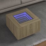 vidaXL Table basse avec LED chêne sonoma 60x60x40 cm bois d'ingénierie