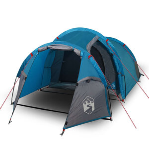 vidaXL Tente de camping tunnel 3 personnes bleu imperméable