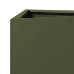 vidaXL Jardinières 2 Pièces vert olive triangulaire 30x26x75 cm acier