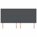vidaXL Tête de lit LED avec tête de lit Gris foncé 200 cm Polyester