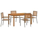 vidaXL Ensemble de salle à manger pour jardin 5 Pièces Gris Poly rotin