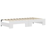 vidaXL Lit de jour et lit gigogne et matelas blanc 90x200cm similicuir