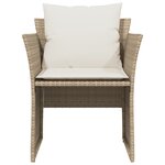 vidaXL Chaise de jardin avec tabouret beige résine tressée