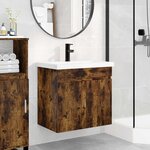 vidaXL Meuble de salle de bain avec robinet Chêne fumé