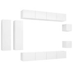 vidaXL Ensemble de meubles TV 8 Pièces Blanc Bois d'ingénierie