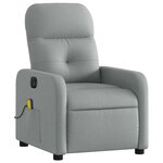 vidaXL Fauteuil de massage inclinable électrique gris clair tissu