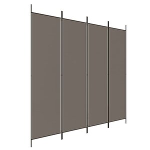 vidaXL Cloison de séparation 4 panneaux Anthracite 200x220 cm Tissu