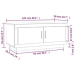 Vidaxl table basse chêne marron 102x50x45 cm bois d'ingénierie