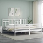 vidaXL Cadre de lit sans matelas blanc 200x200 cm bois massif