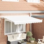 vidaXL Auvent Rétractable Blanc 350x200 cm Tissu et Aluminium