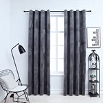 vidaXL Rideaux occultants et anneaux 2Pièces Velours Anthracite 140x245cm