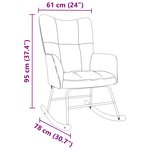 vidaXL Chaise à bascule Crème Tissu