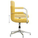 vidaXL Chaise pivotante de salle à manger Jaune moutarde Tissu