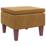 vidaXL Tabouret avec pieds en bois Marron Velours